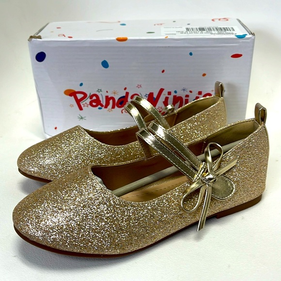 Panda Ninjia Gold Glitter Flats - Picture 1 of 7